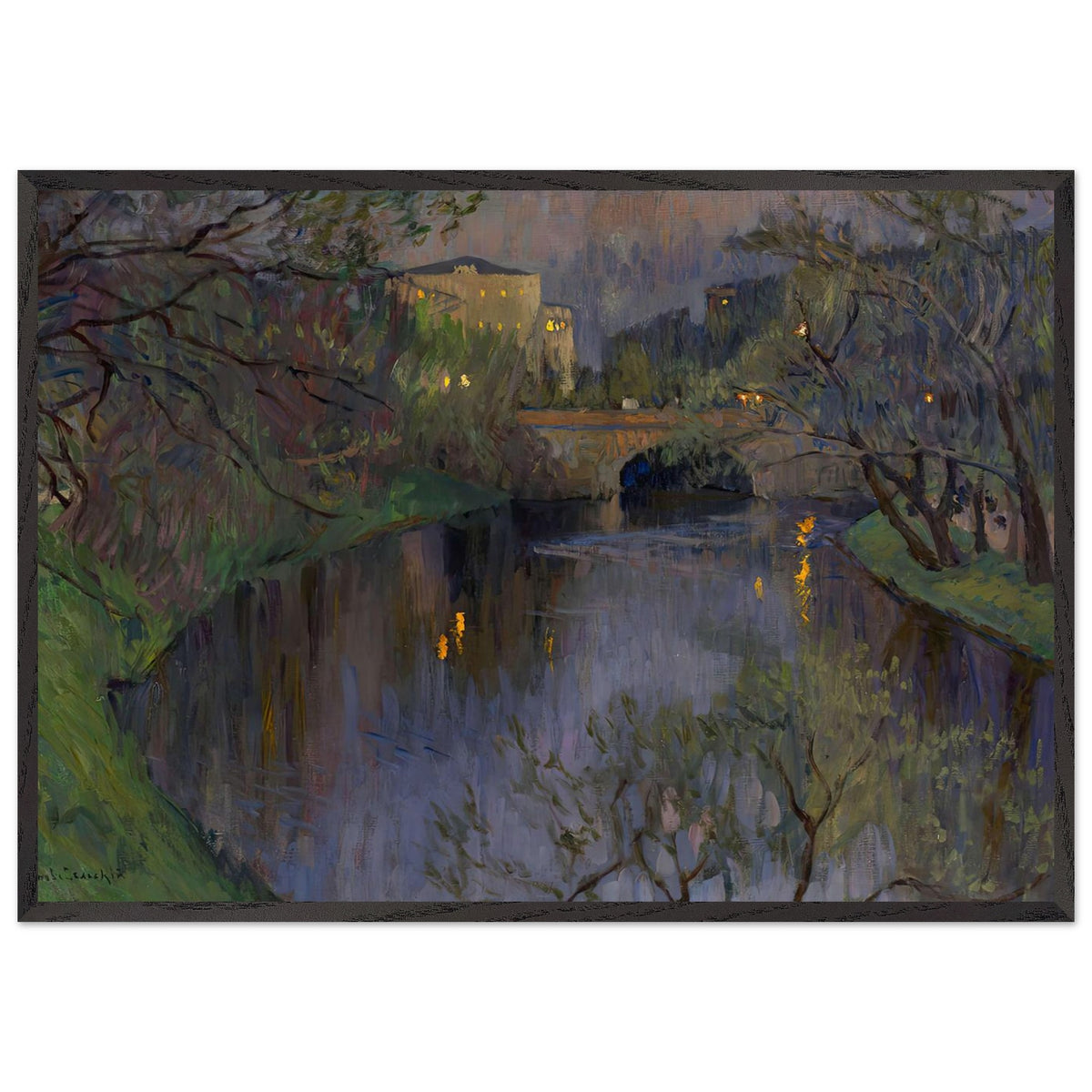 Twighlight in Riga by Nikolay Bogdanov-Belsky, framed poster, view 3