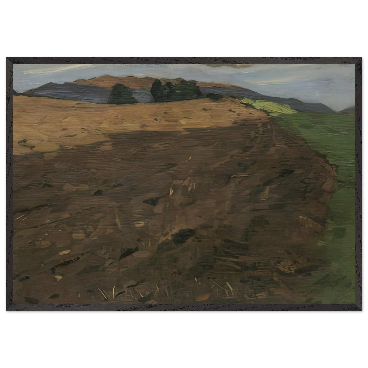 Tyrolean Landscape. Study for Der Sämann by Albin Egger-Lienz, framed poster, view 3