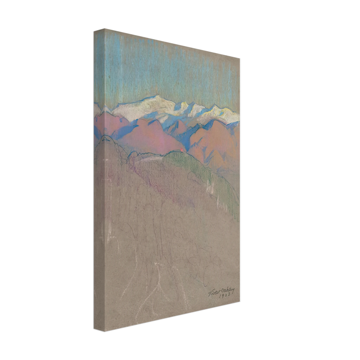Untitled (Mountain Landscape) by Violet Oakley, canvas, view 2