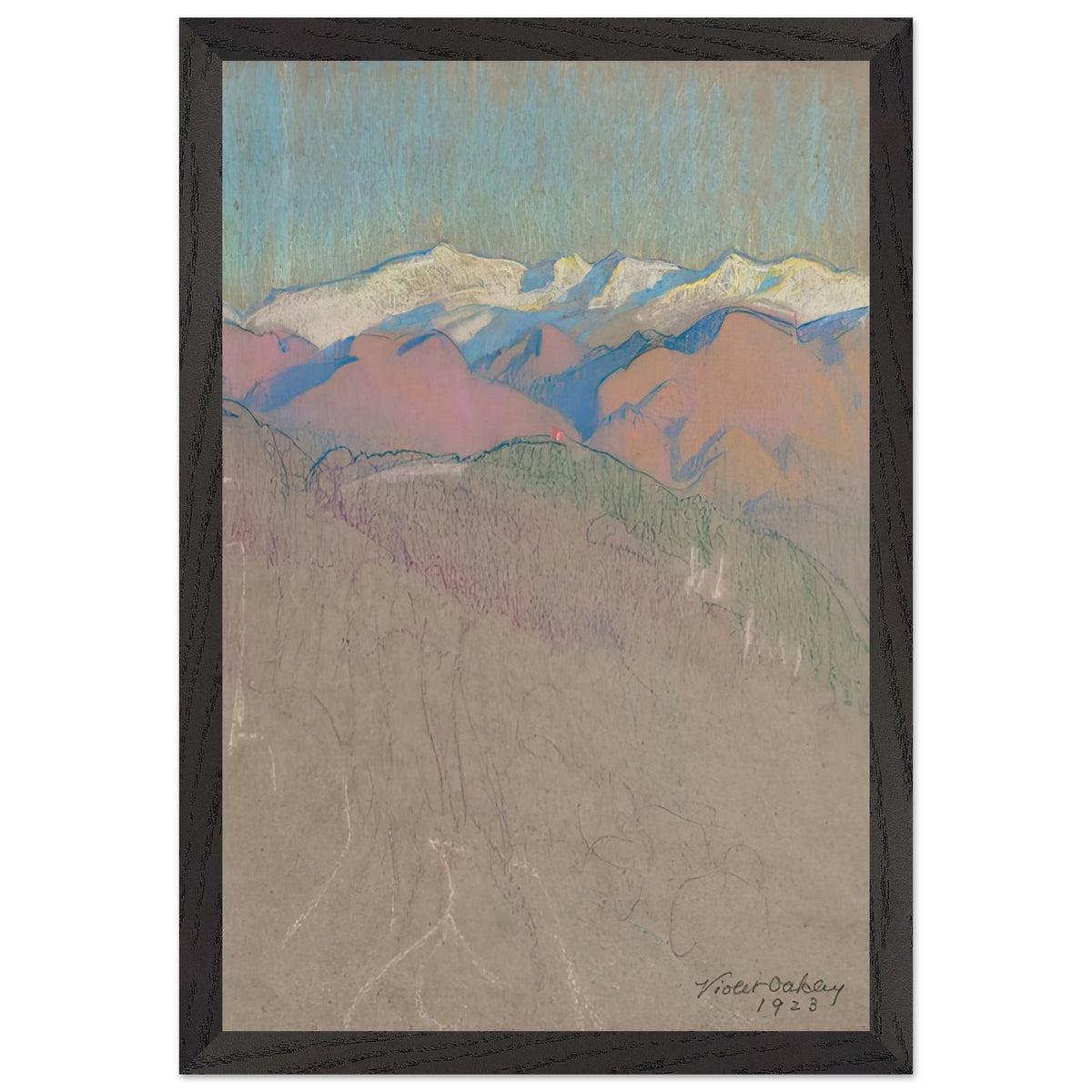 Untitled (Mountain Landscape) by Violet Oakley, framed poster, view 2