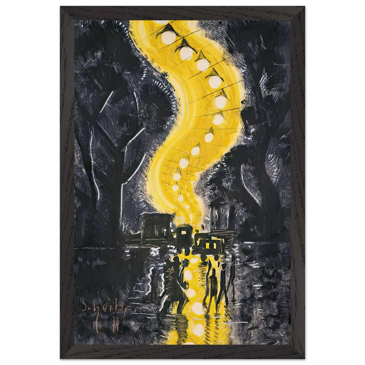 Utca Éjjel by Scheiber Hugó, framed poster, view 2