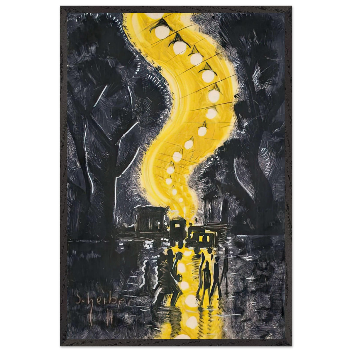 Utca Éjjel by Scheiber Hugó, framed poster