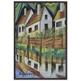 Város Patakkal by Scheiber Hugó, framed poster
