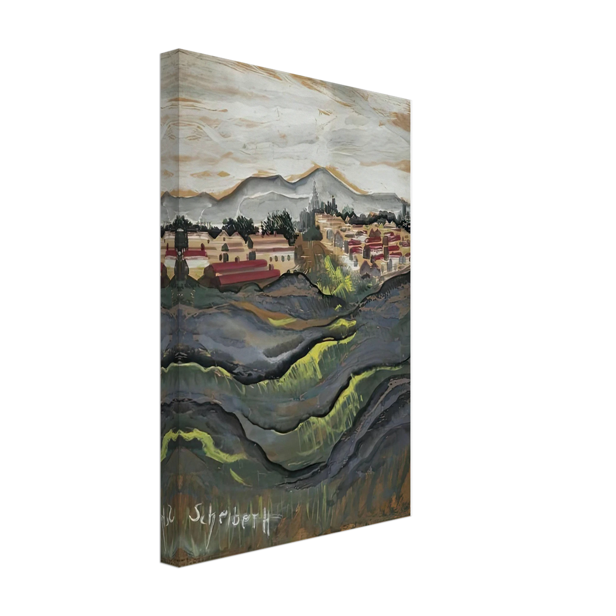 Város by Scheiber Hugó, canvas, view 2