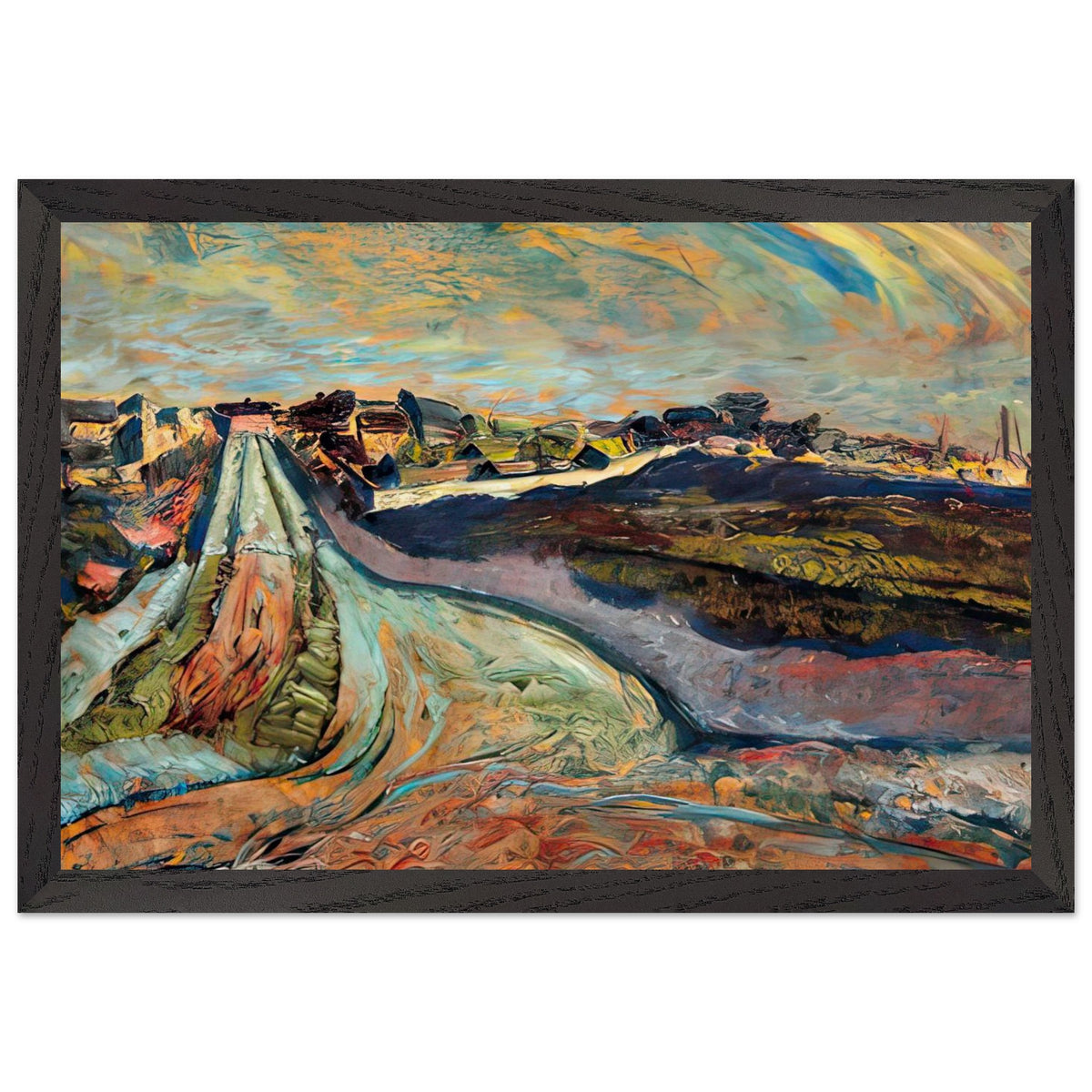 Város Szélén 1920 by Scheiber Hugó, framed poster, view 2