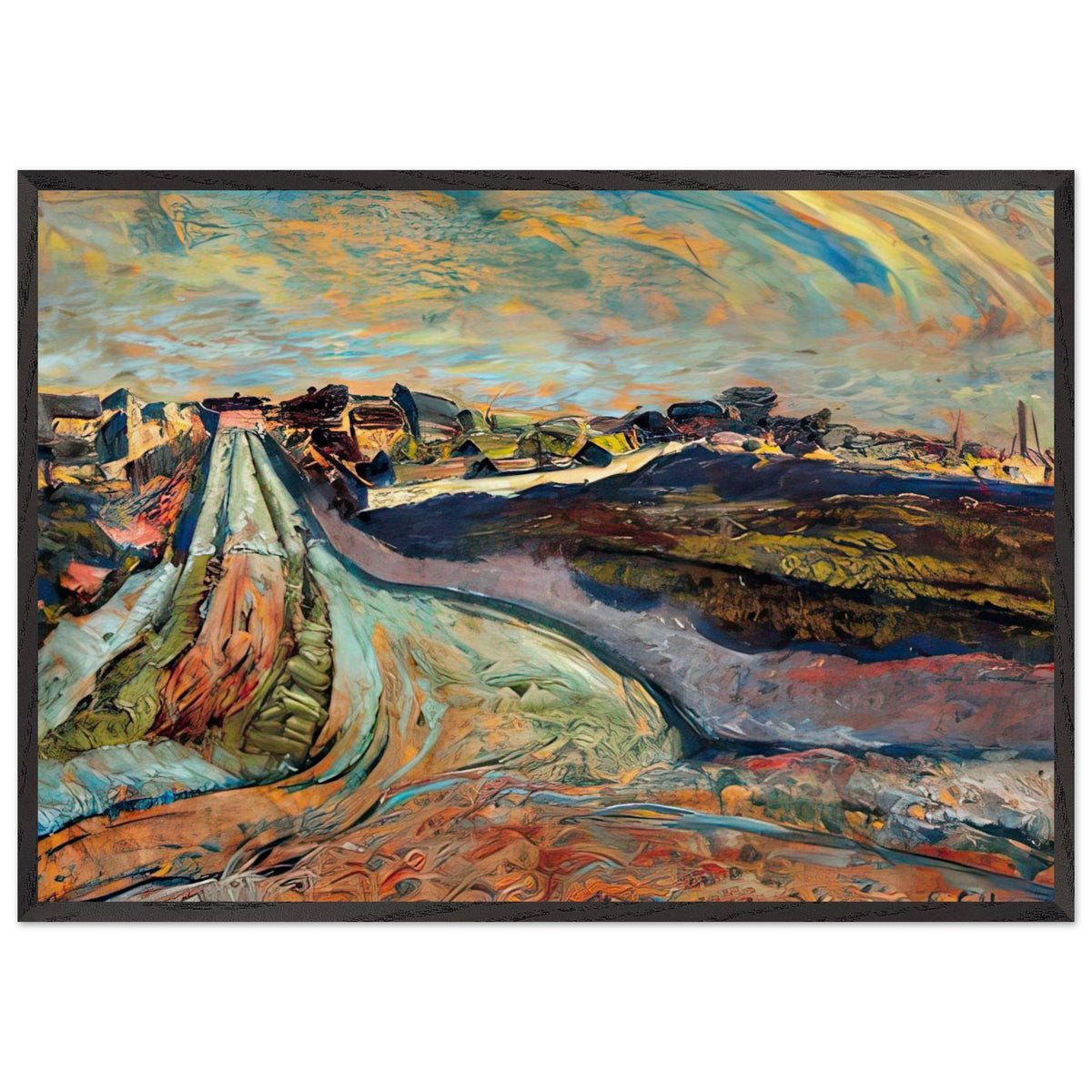 Város Szélén 1920 by Scheiber Hugó, framed poster, view 3