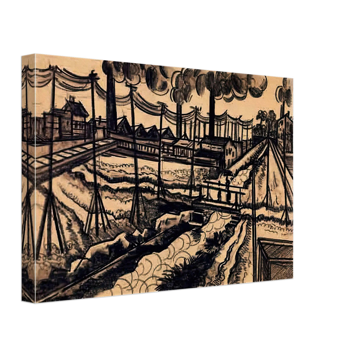 Városszéle by Scheiber Hugó, canvas, view 2