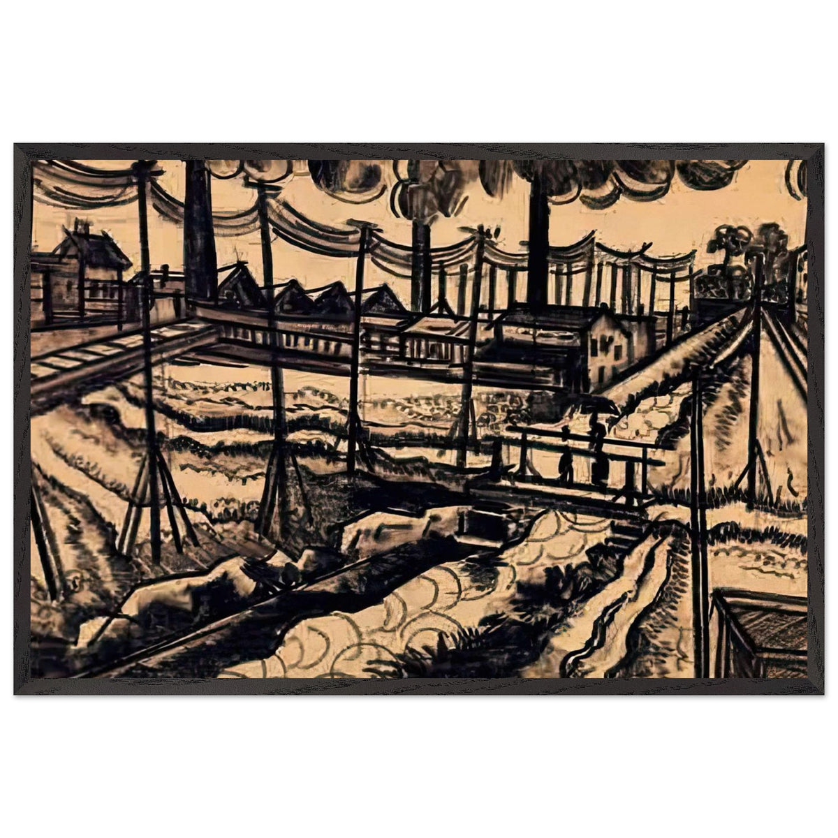 Városszéle by Scheiber Hugó, framed poster