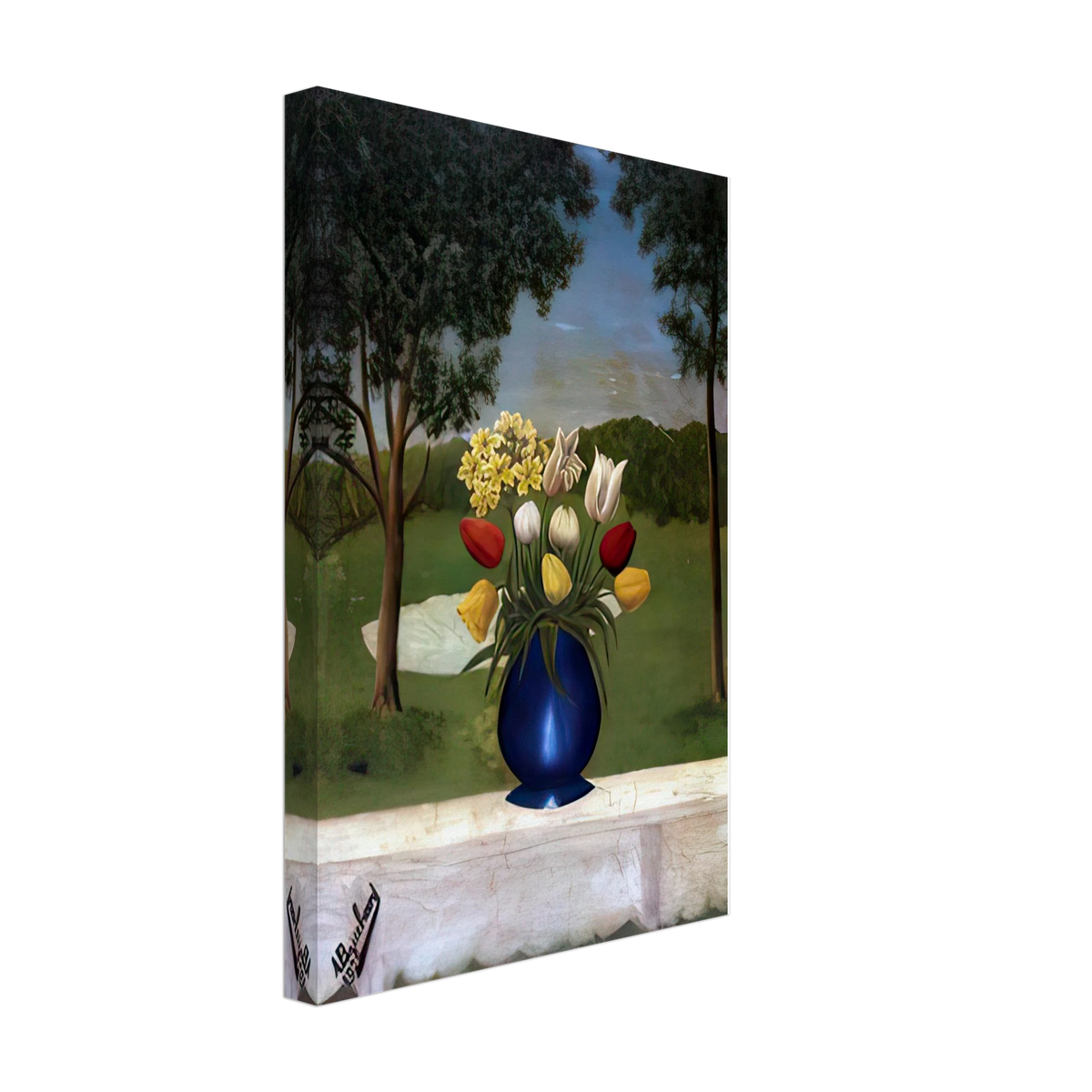 Vase aux Tulipes by Andre Bauchant, canvas, view 2