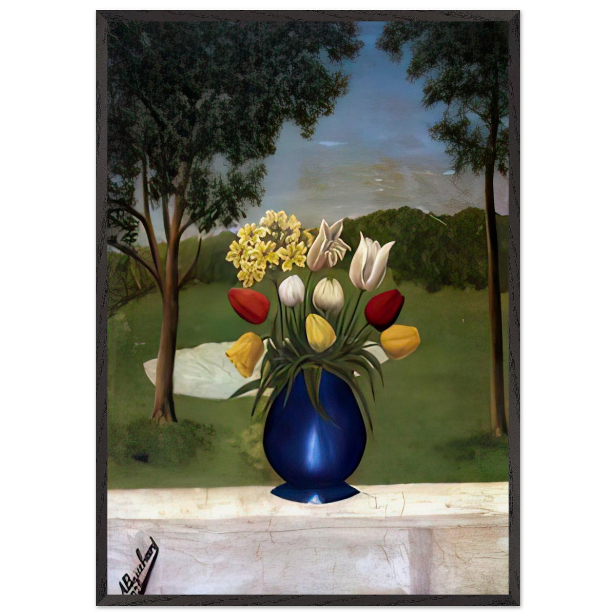 Vase aux Tulipes by Andre Bauchant, framed poster, view 3