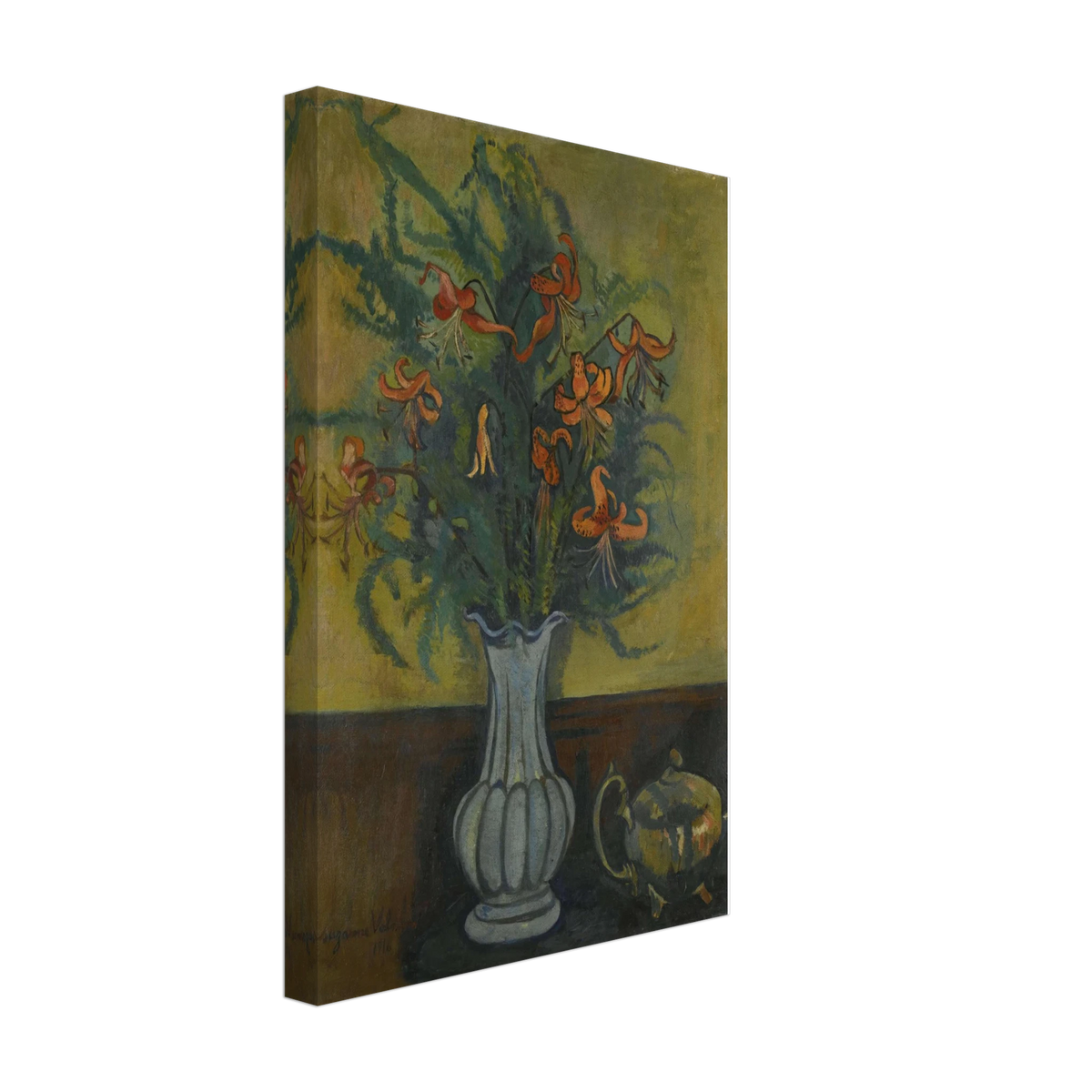 Vase of Flowers and Teapot by Suzanne Valadon, canvas, view 2
