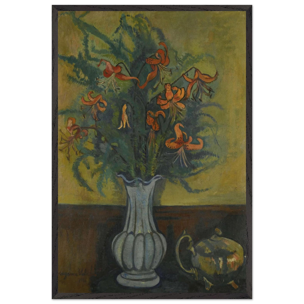 Vase of Flowers and Teapot by Suzanne Valadon, framed poster