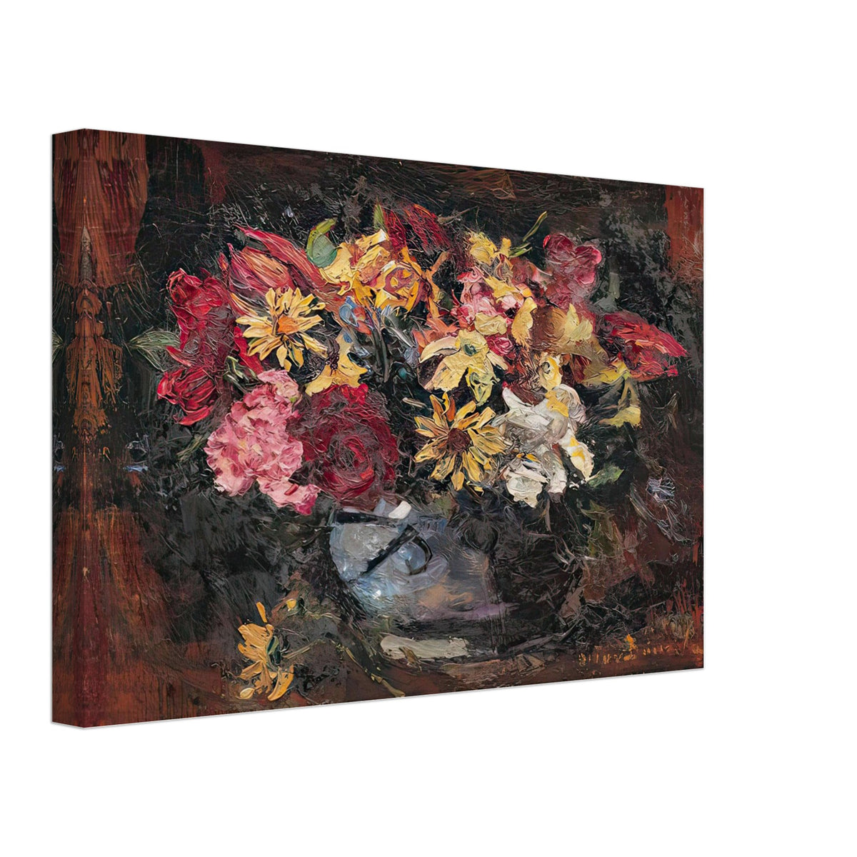 Vase with Field Flowers by Octav Bancila, canvas, view 2
