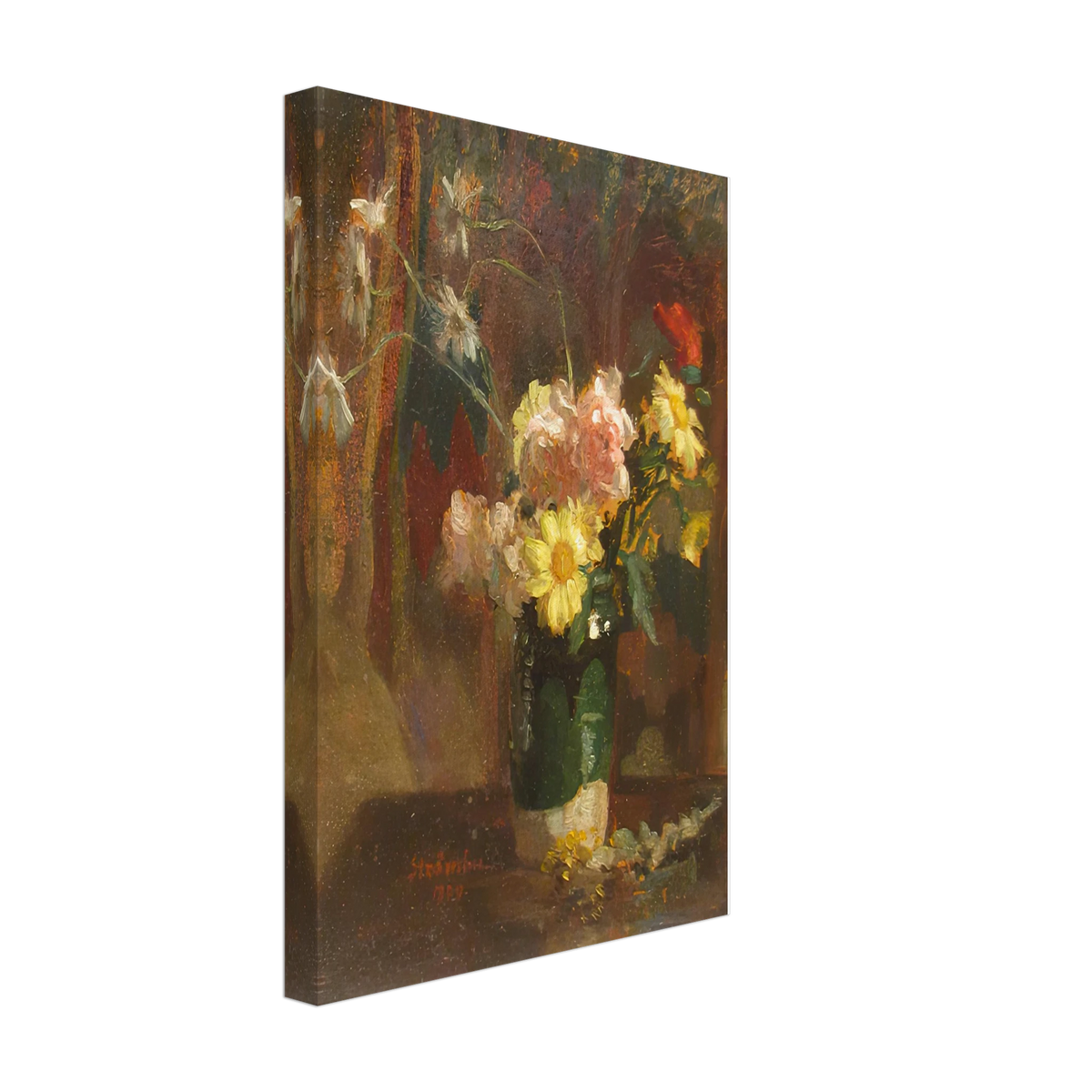 Vase with Flowers by Ipolit Strambu, canvas, view 2