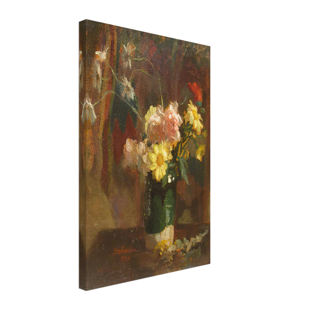 Vase with Flowers by Ipolit Strambu, canvas