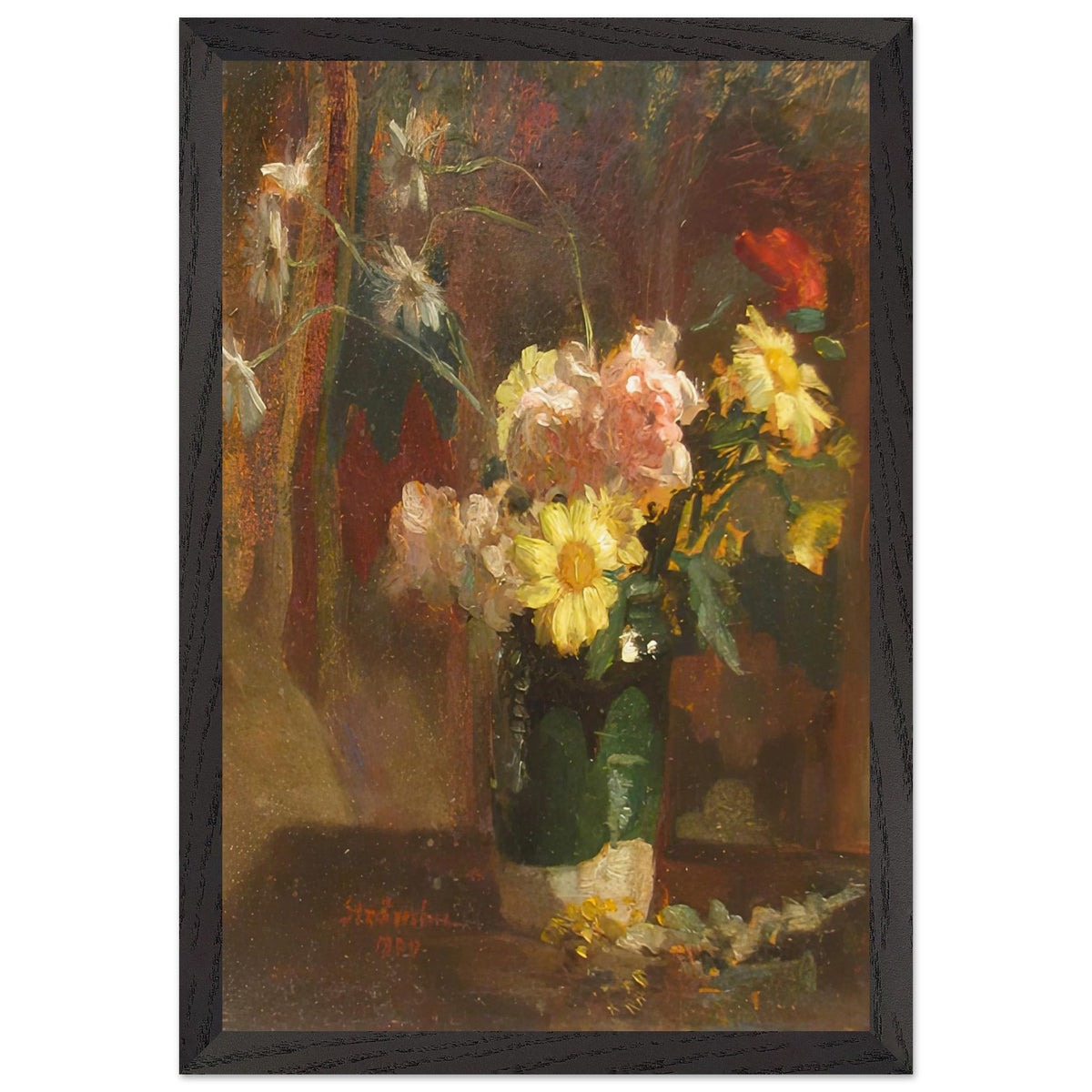 Vase with Flowers by Ipolit Strambu, framed poster, view 2