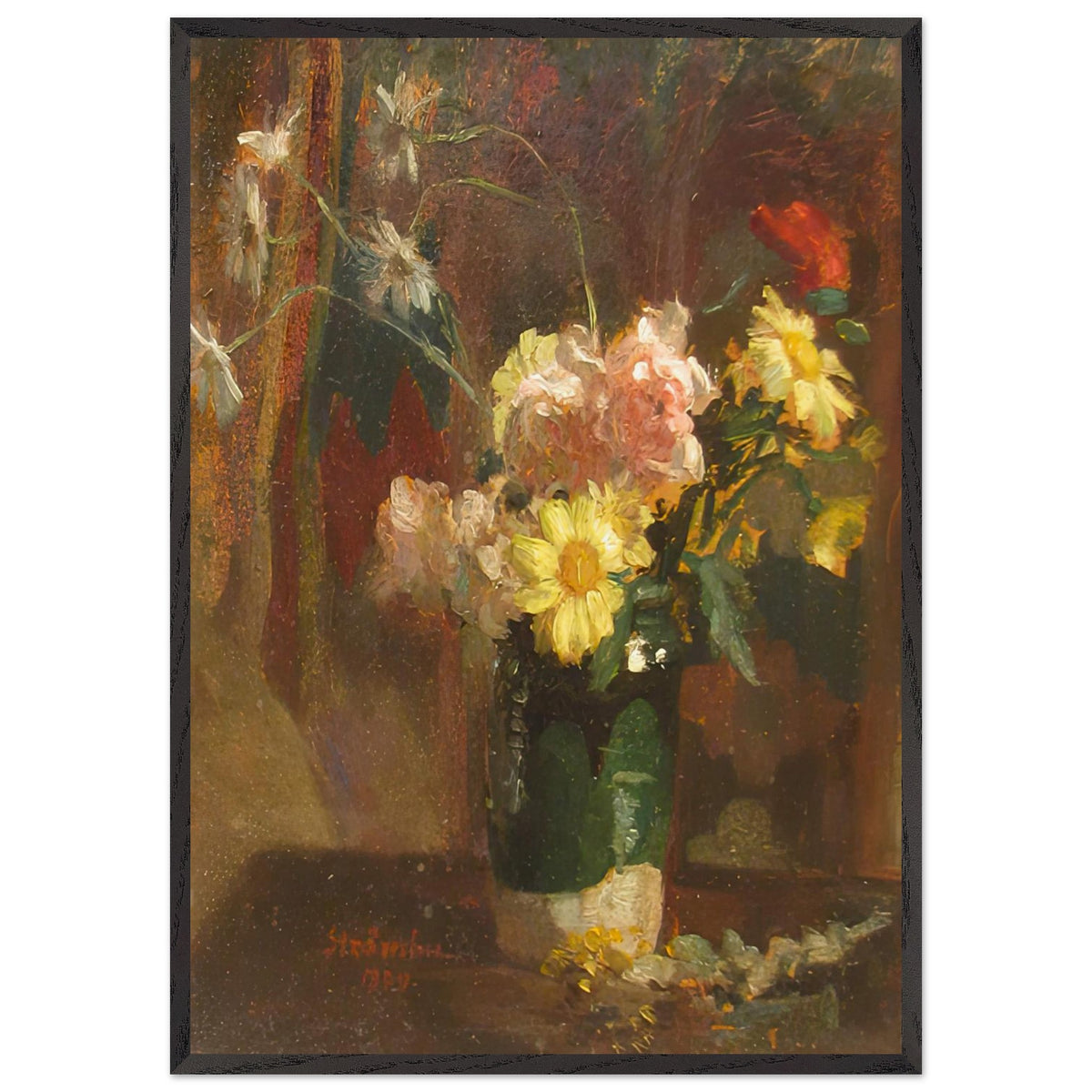 Vase with Flowers by Ipolit Strambu, framed poster, view 3
