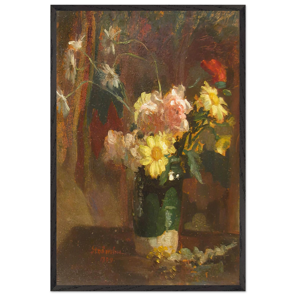 Vase with Flowers by Ipolit Strambu, framed poster