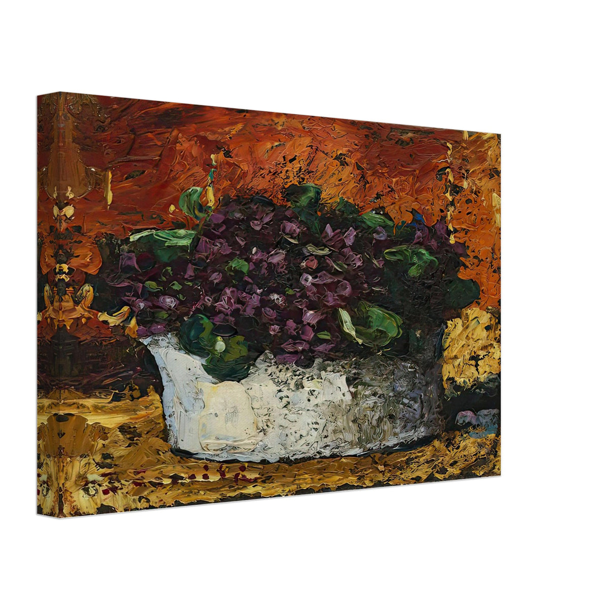 Vase with Violets by Octav Bancila, canvas, view 2