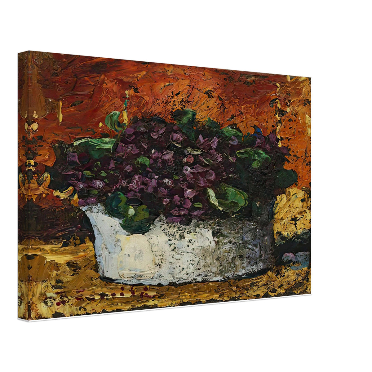 Vase with Violets by Octav Bancila, canvas
