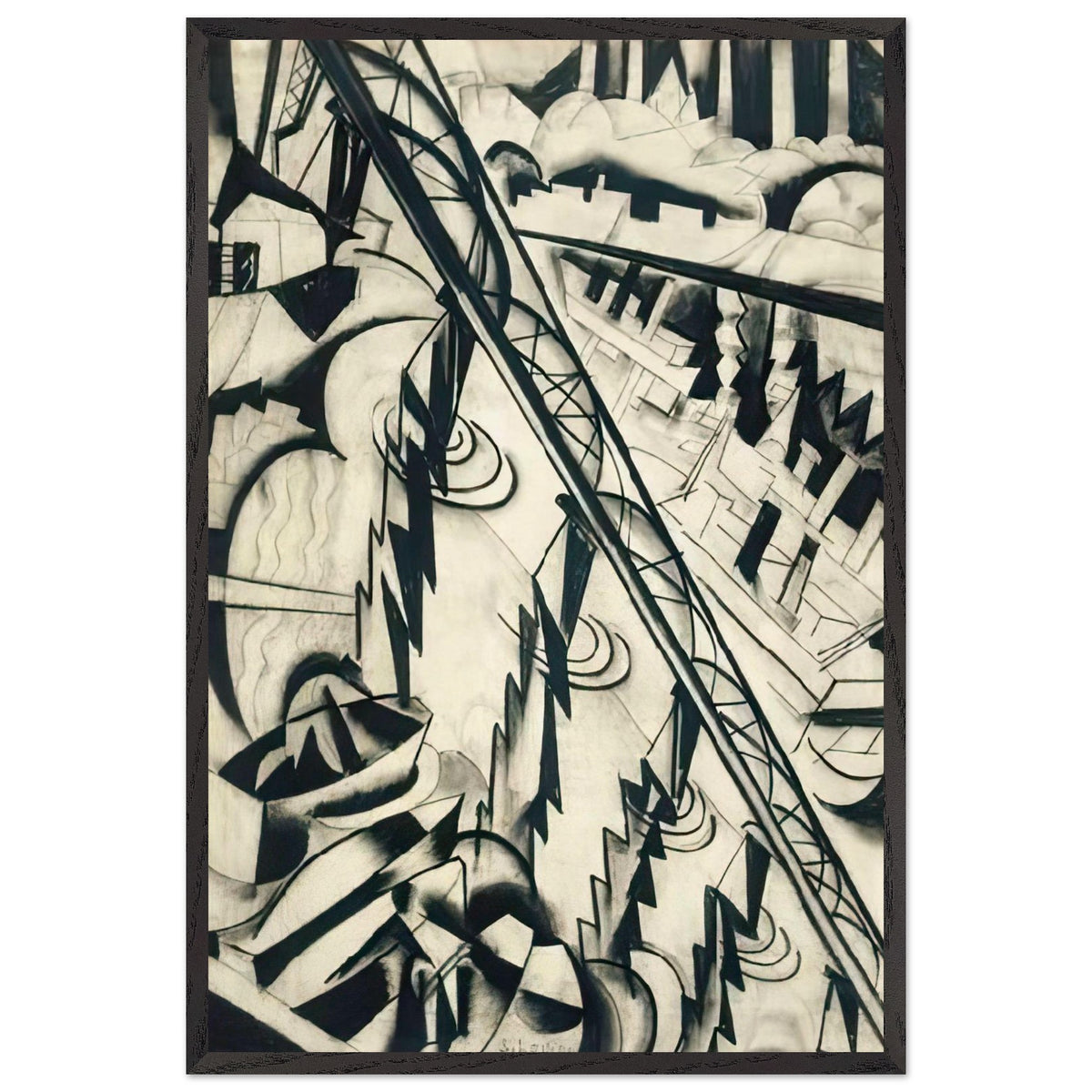 Vasuti Hid by Scheiber Hugó, framed poster