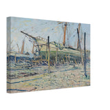 Velieri sullo scalo a Viareggio by Galileo Chini, canvas, view 2
