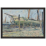 Velieri sullo scalo a Viareggio by Galileo Chini, framed poster, view 2