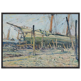 Velieri sullo scalo a Viareggio by Galileo Chini, framed poster, view 3