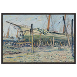 Velieri sullo scalo a Viareggio by Galileo Chini, framed poster