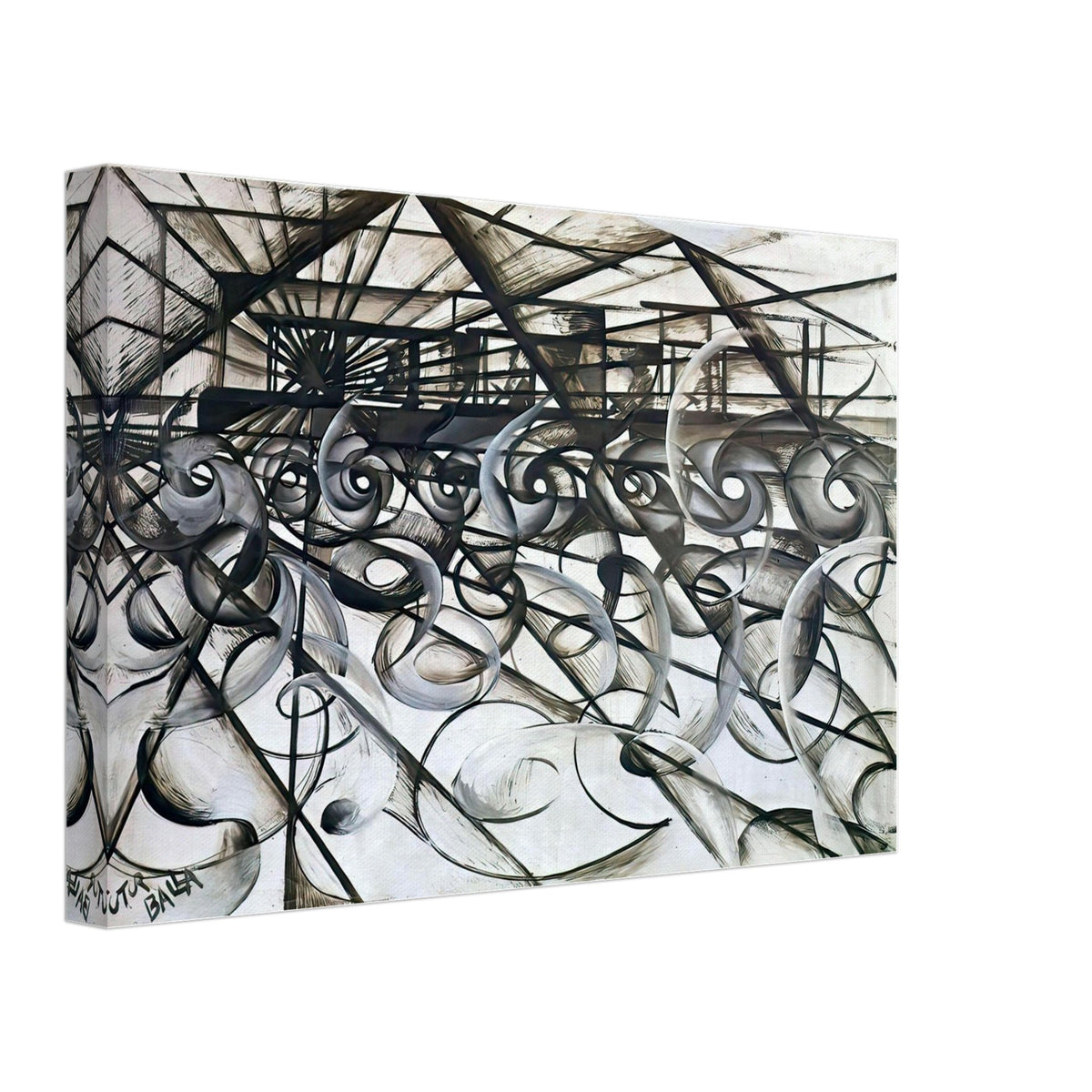 Velocity Of An Automobile by Giacomo Balla, canvas, view 2
