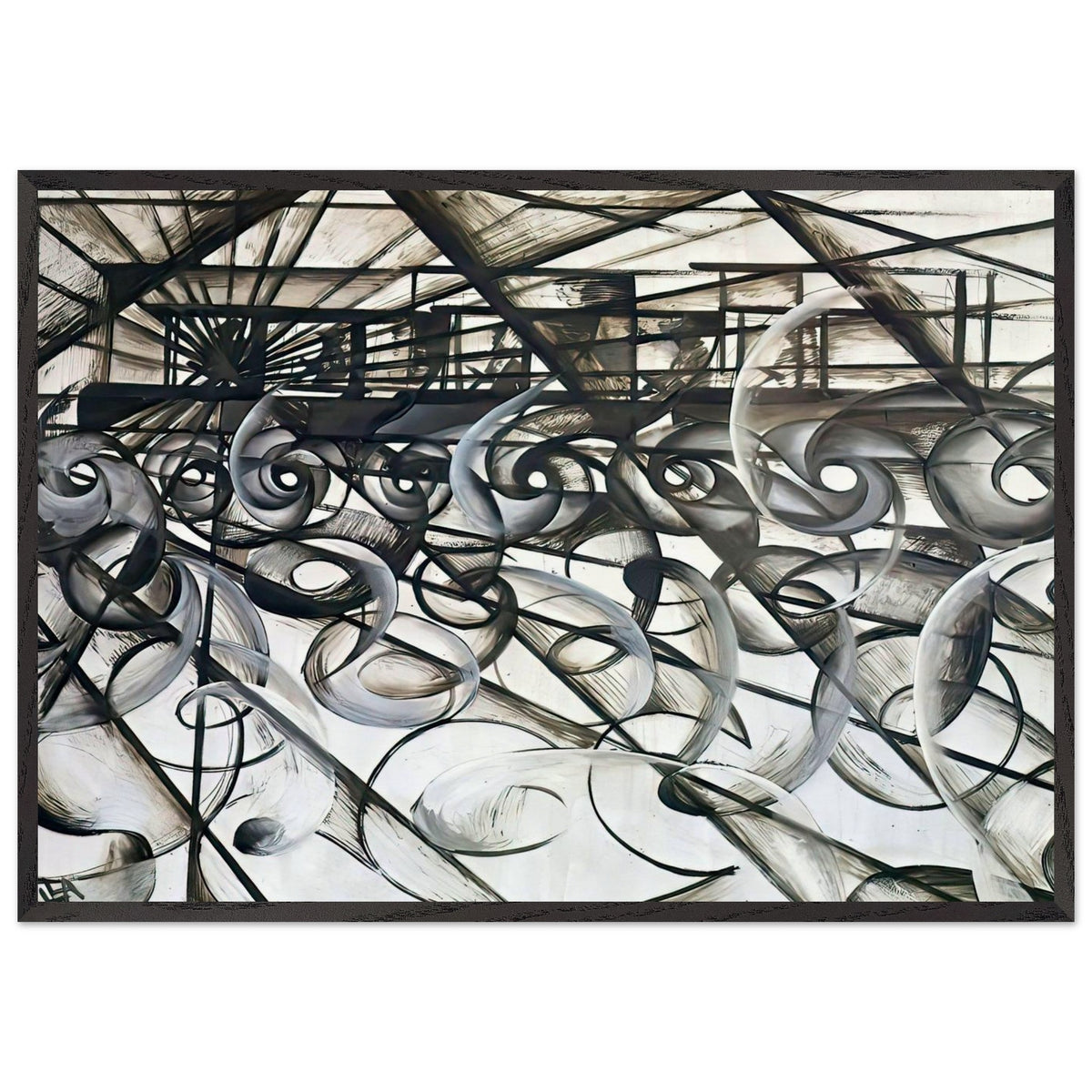 Velocity Of An Automobile by Giacomo Balla, framed poster, view 3