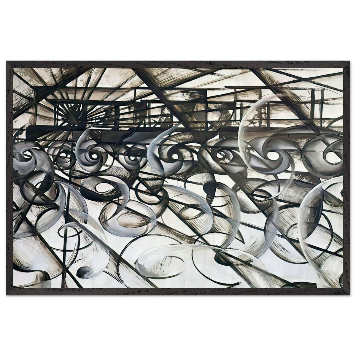 Velocity Of An Automobile by Giacomo Balla, framed poster