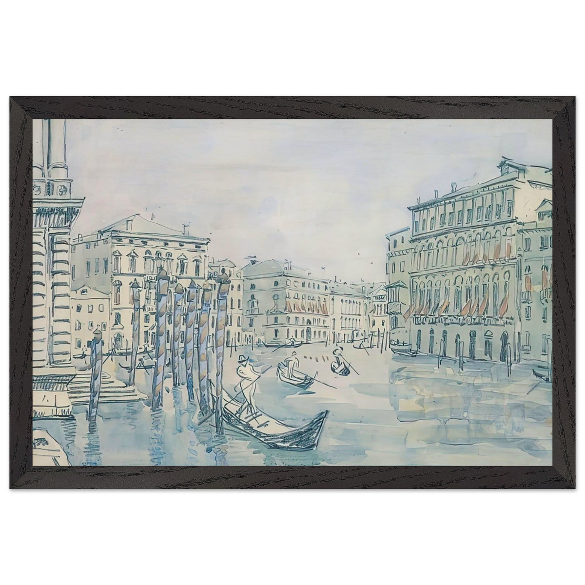 Venice. Grand Canal. Grey Day by Anna Ostroumova-Lebedeva, framed poster, view 2
