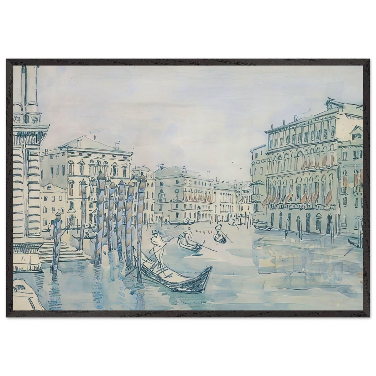 Venice. Grand Canal. Grey Day by Anna Ostroumova-Lebedeva, framed poster, view 3