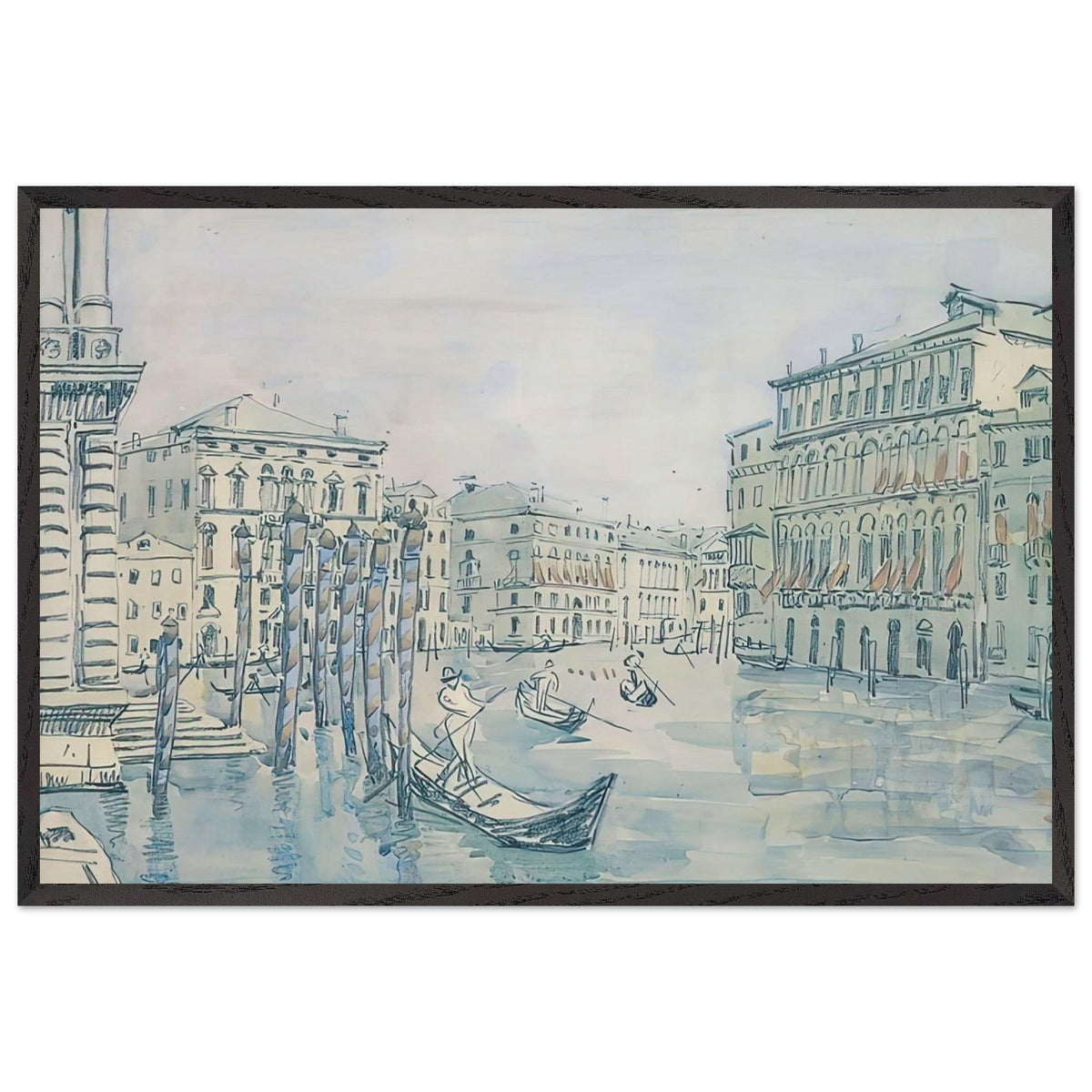 Venice. Grand Canal. Grey Day by Anna Ostroumova-Lebedeva, framed poster