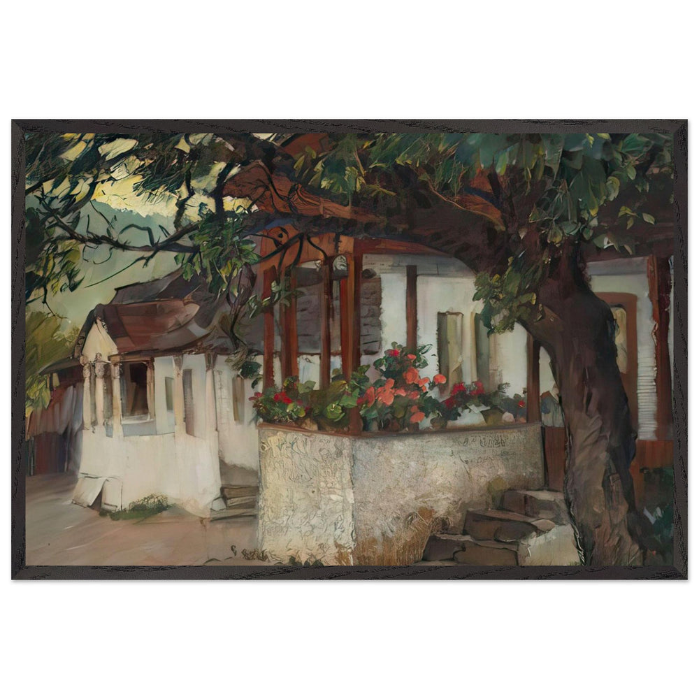 Veranda with Flowers by Stefan Popescu, framed poster