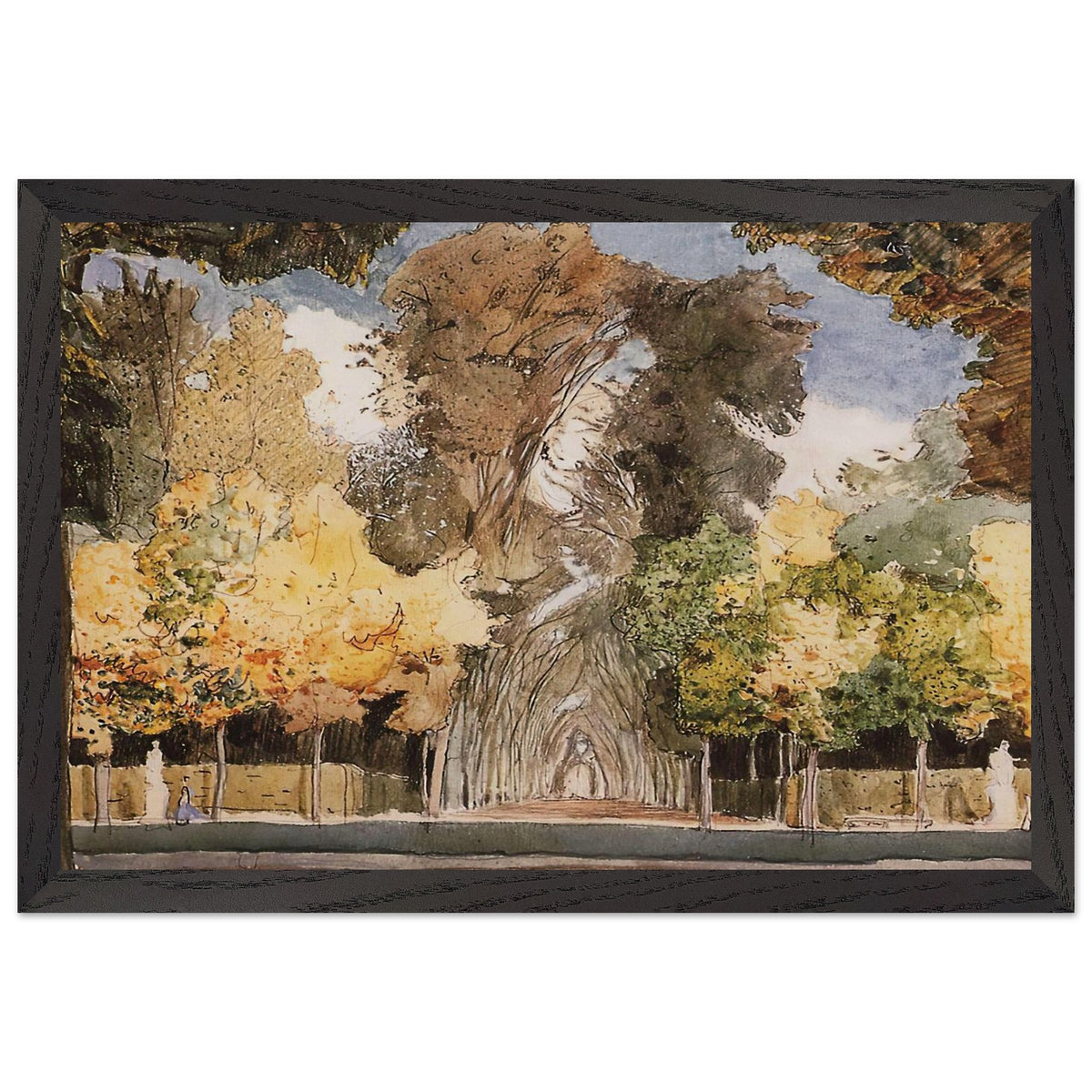 Versailles Park in Autumn by Konstantin Somov, framed poster, view 2