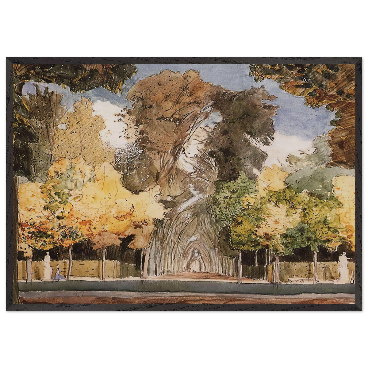 Versailles Park in Autumn by Konstantin Somov, framed poster, view 3