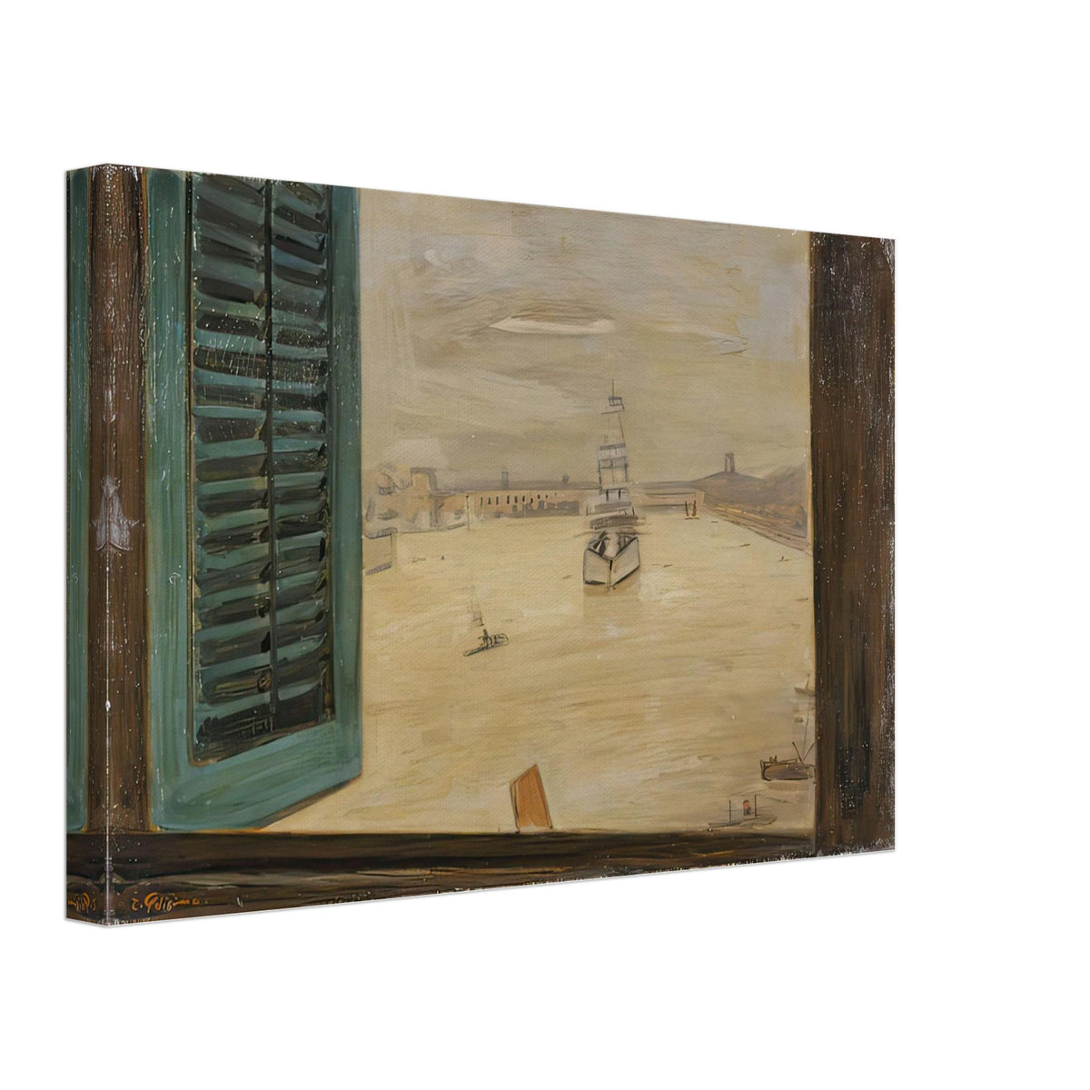 View from a Window of the Huangpu River by Fujishima Takeji, canvas, view 2