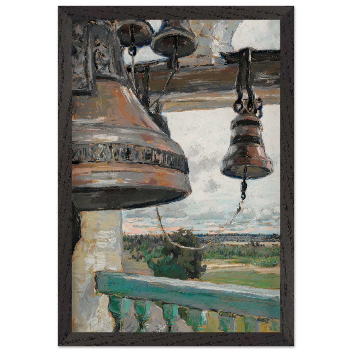 View from the Bell Tower of the Savvino Storozhevsky Monastery near Zvenigorod by Maria Yakunchikova, framed poster, view 2