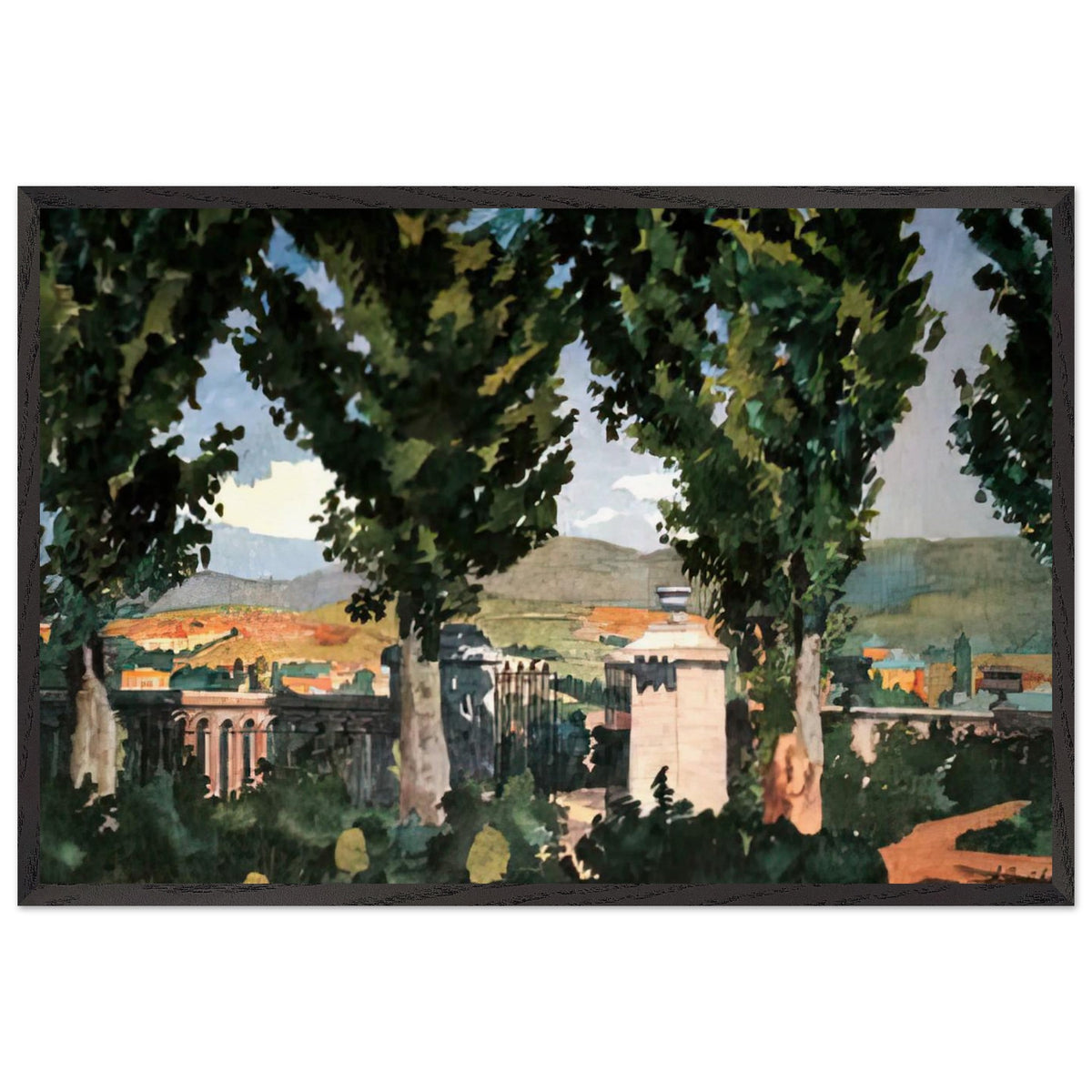View of Kislovodsk by Anna Ostroumova-Lebedeva, framed poster