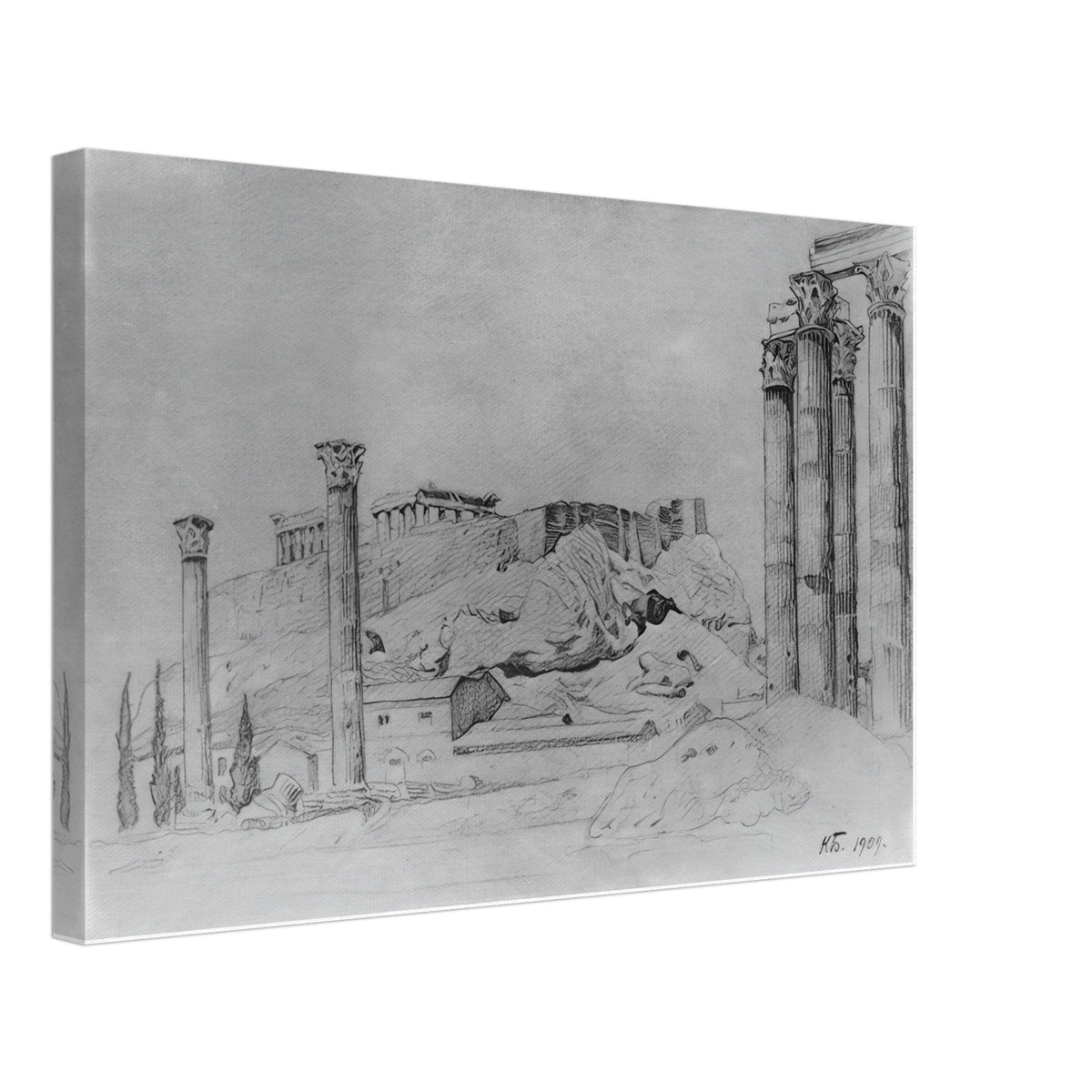 View Of the Ancient Greek Acropolis by Konstantin Bogaevsky, canvas
