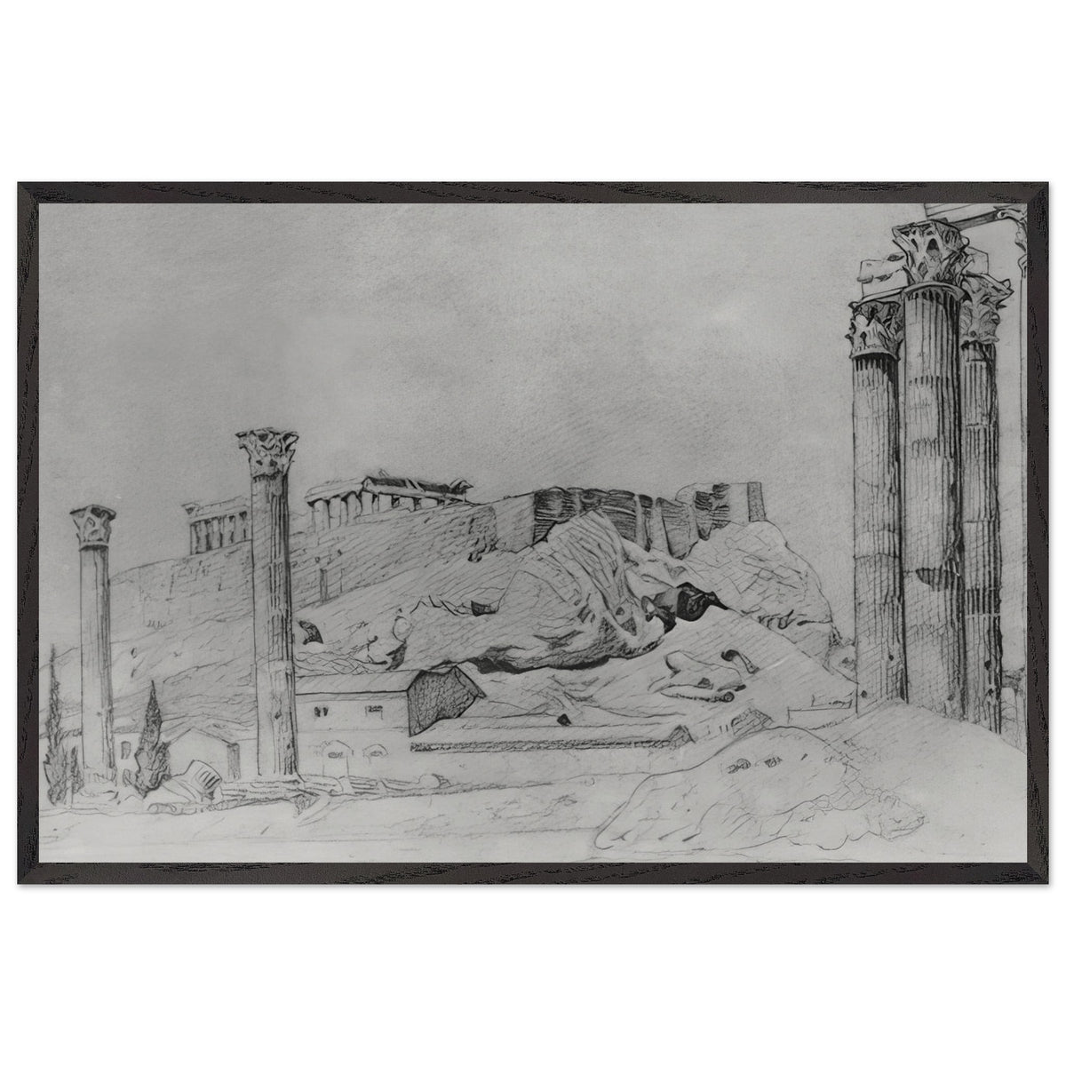 View Of the Ancient Greek Acropolis by Konstantin Bogaevsky, framed poster