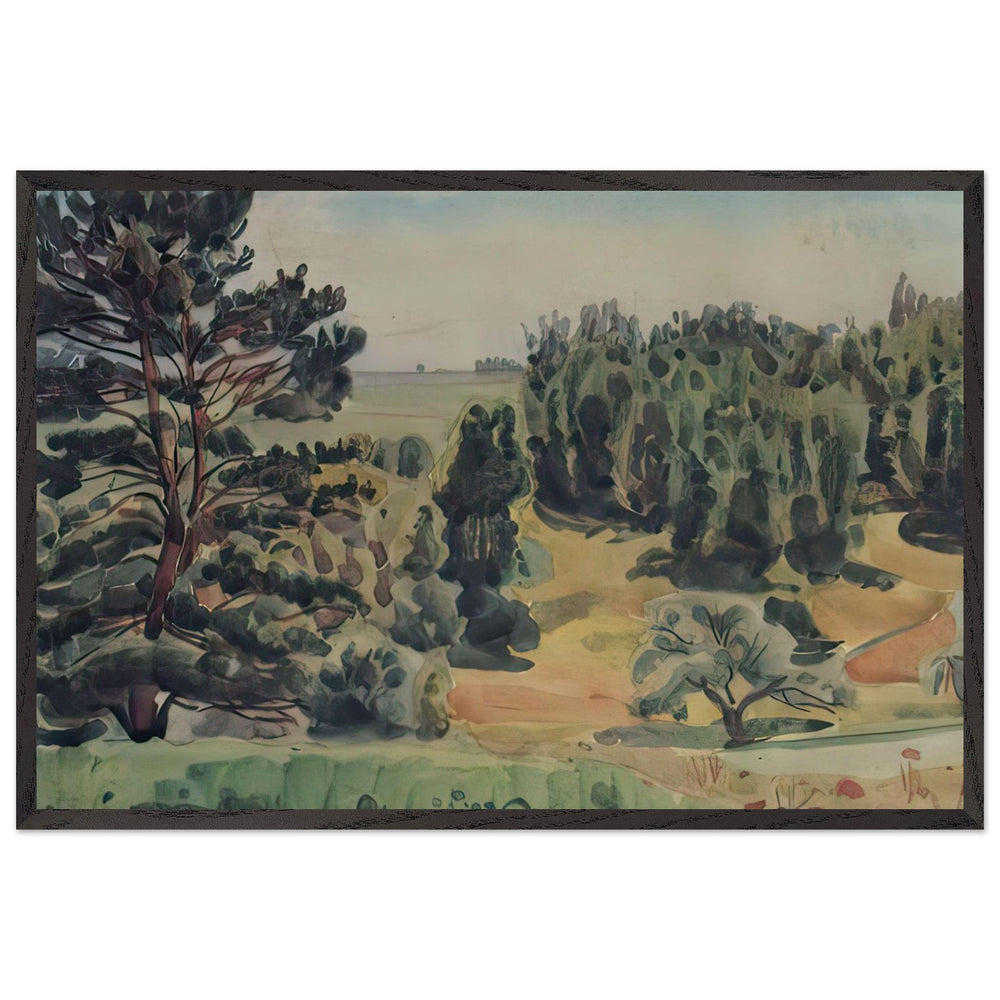 View of the Tarusa Surroundings by Konstantin Bogaevsky, framed poster