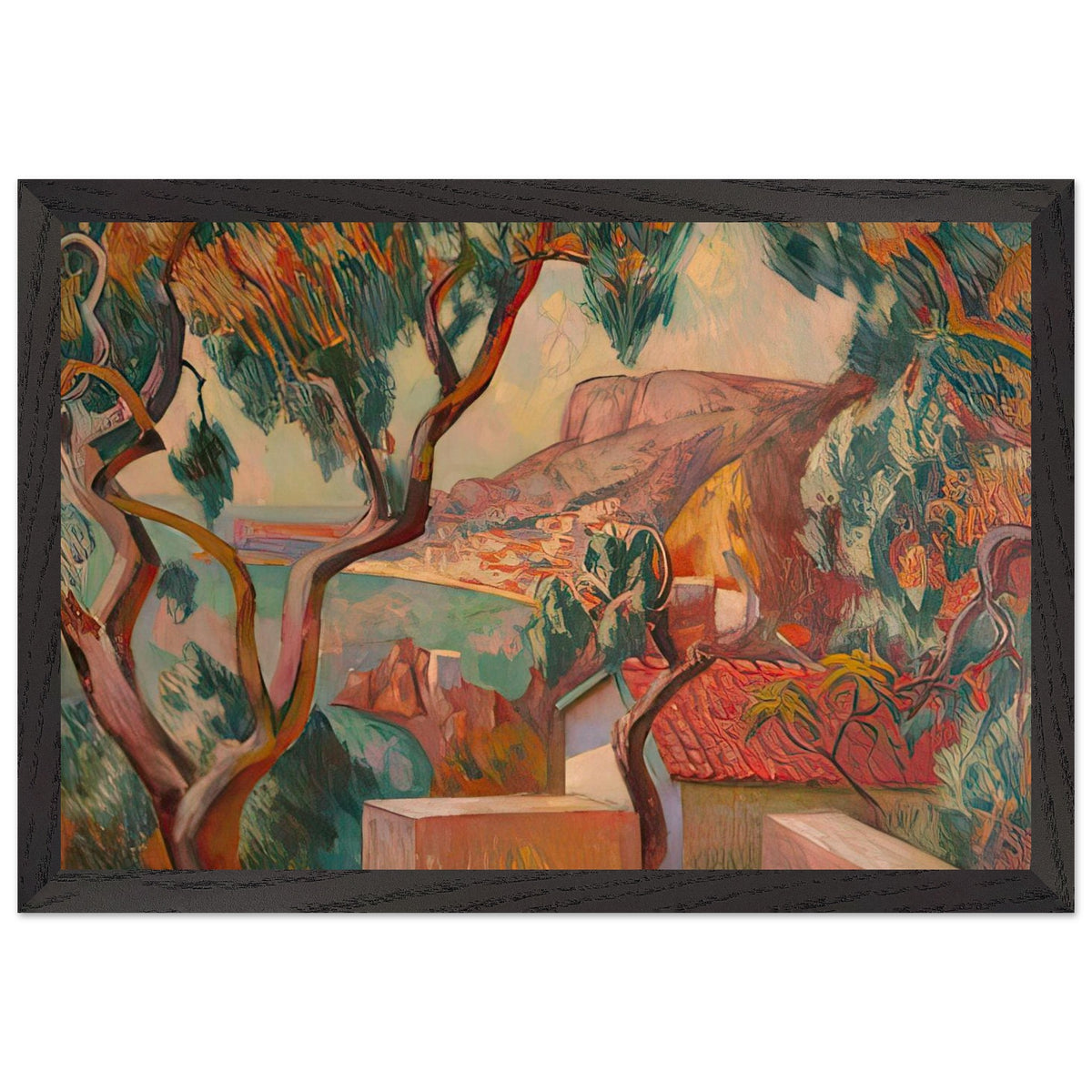 View on the Cote d Azur, Menton by Roger Fry, framed poster, view 2