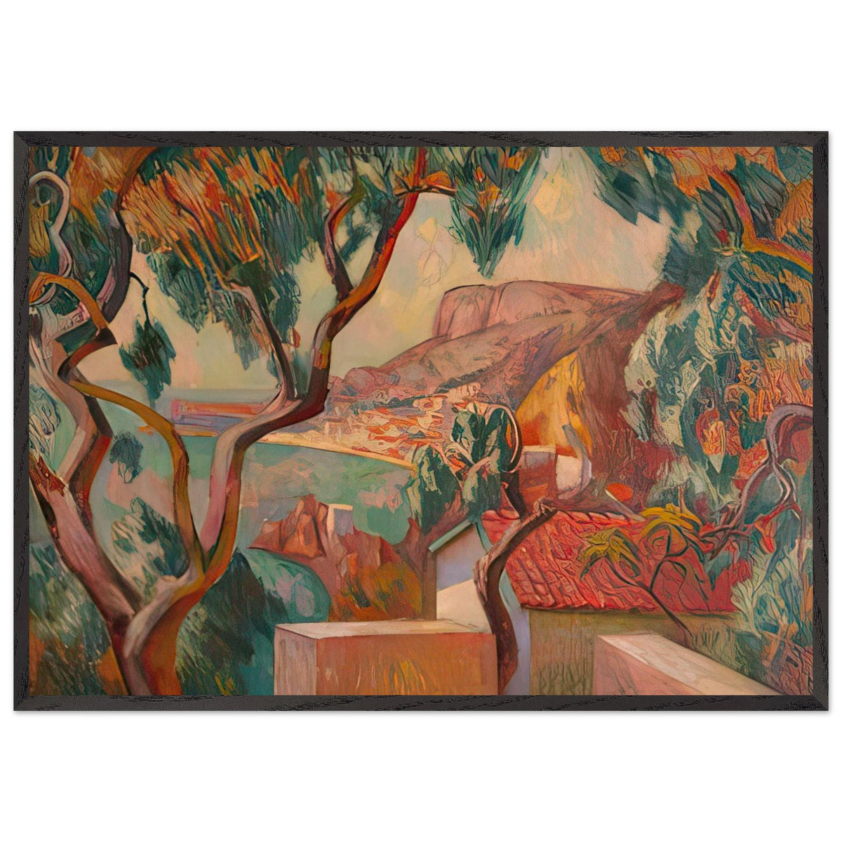 View on the Cote d Azur, Menton by Roger Fry, framed poster, view 3