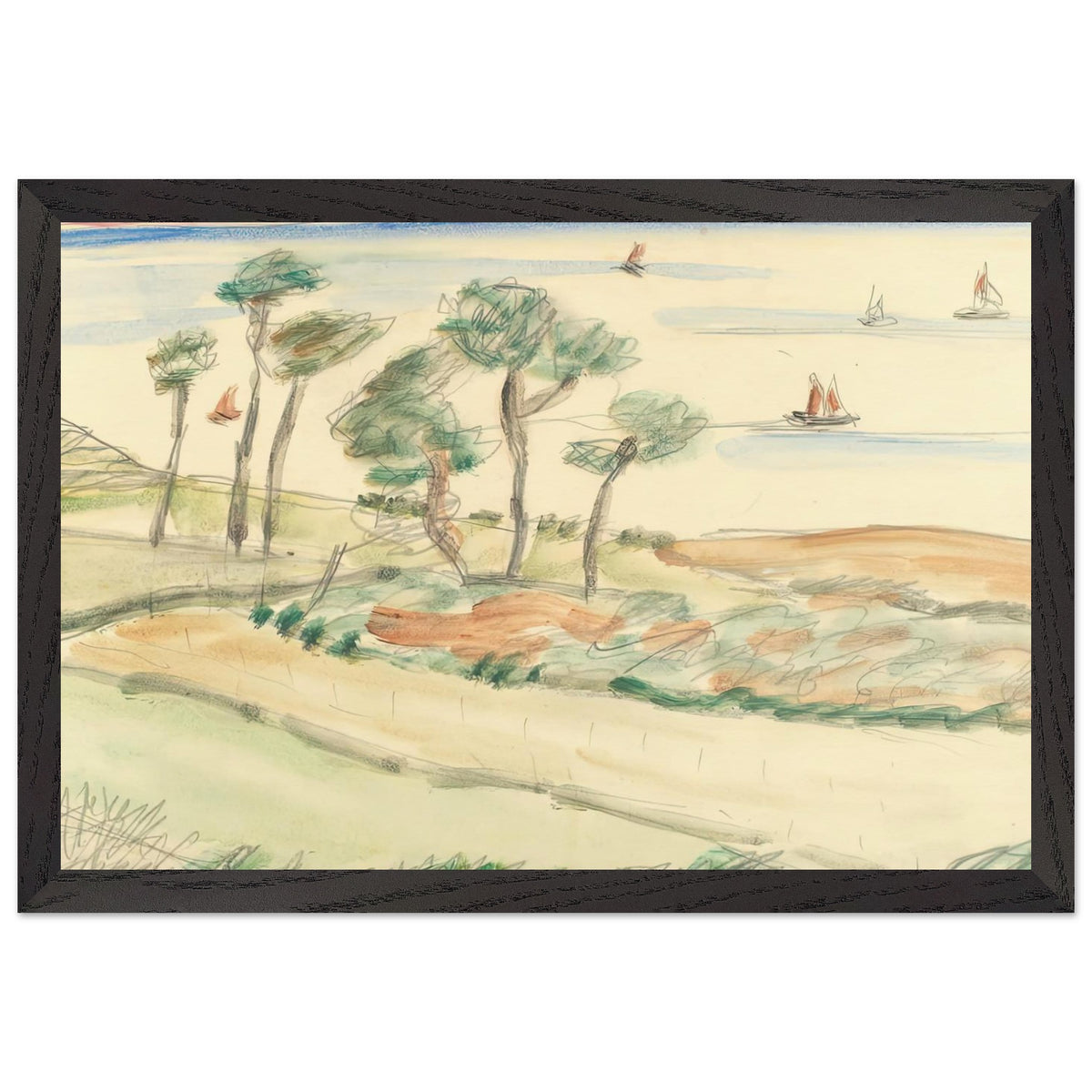 View Towards the Mediterranean Sea by Theodor Pallady, framed poster, view 2