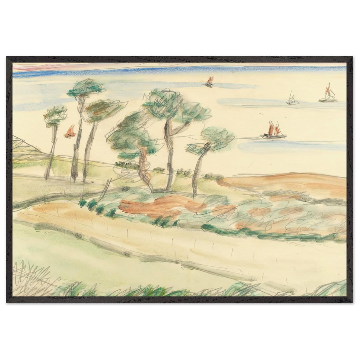 View Towards the Mediterranean Sea by Theodor Pallady, framed poster, view 3