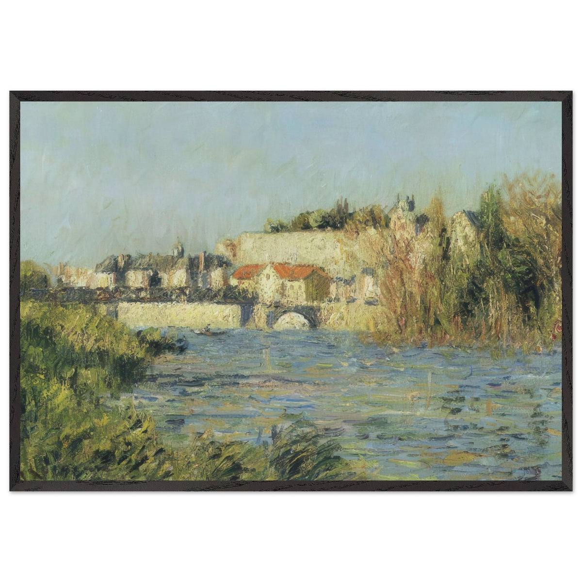 Village in Sun on the River by Gustave Loiseau, framed poster, view 3
