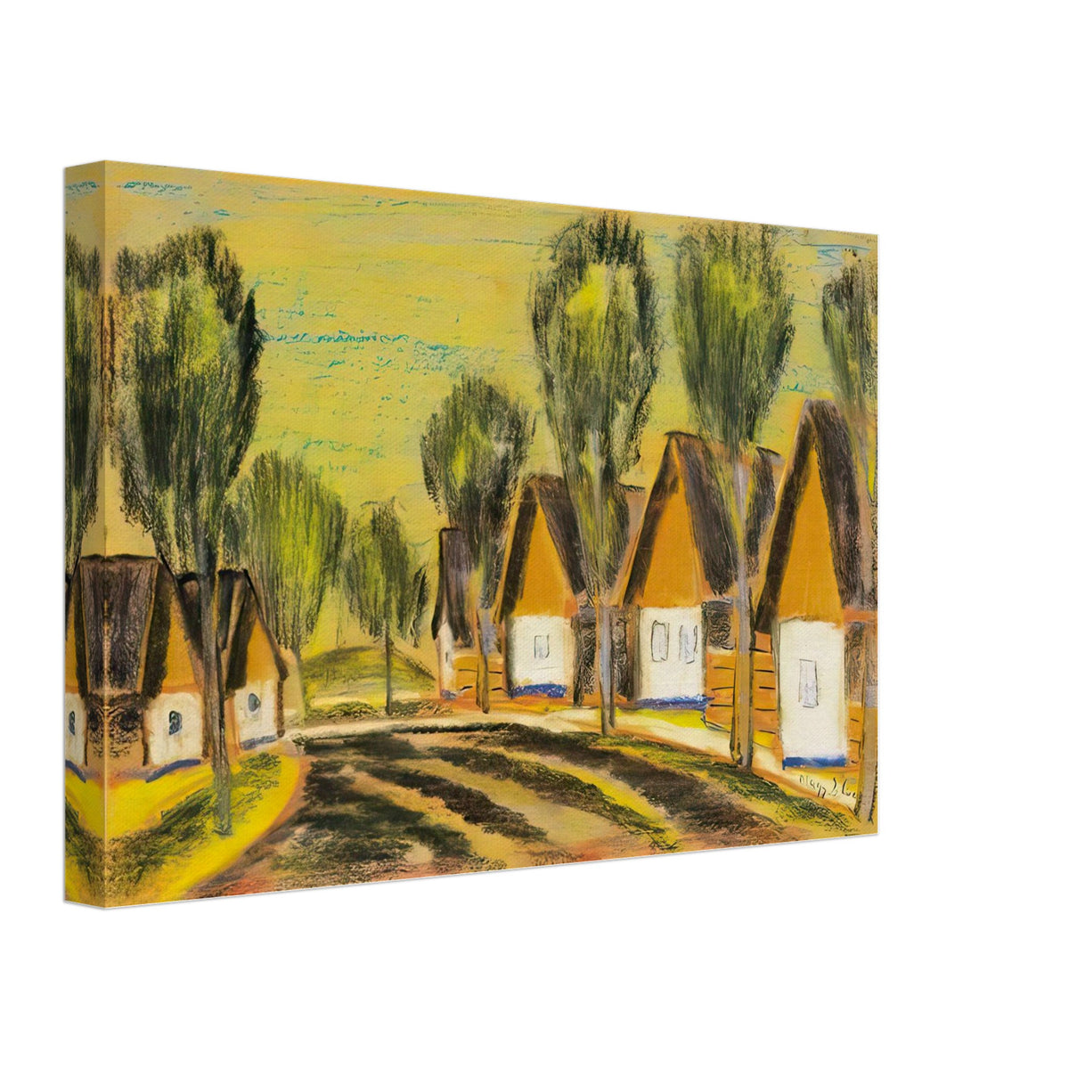Village-row of Houses by Istvan Nagy, canvas, view 2
